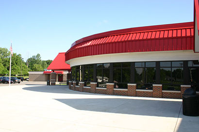 A photo of the glass work at Vandercook High School