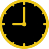 a yellow clock logo