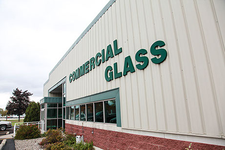 A photograph of the Commercial Glass division of Jackson Glass works